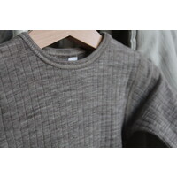 body long sleeve - sesame melange - 100% wool JOHA body long sleeve - sesame melange - 100% wool