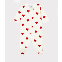 PETIT BATEAU baby sleepsuit  - hearts - fleece