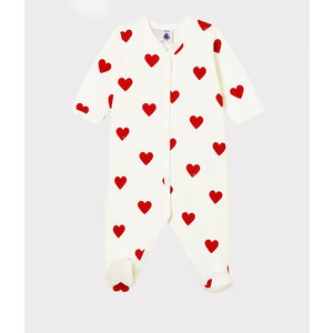 baby sleepsuit  - hearts - fleece