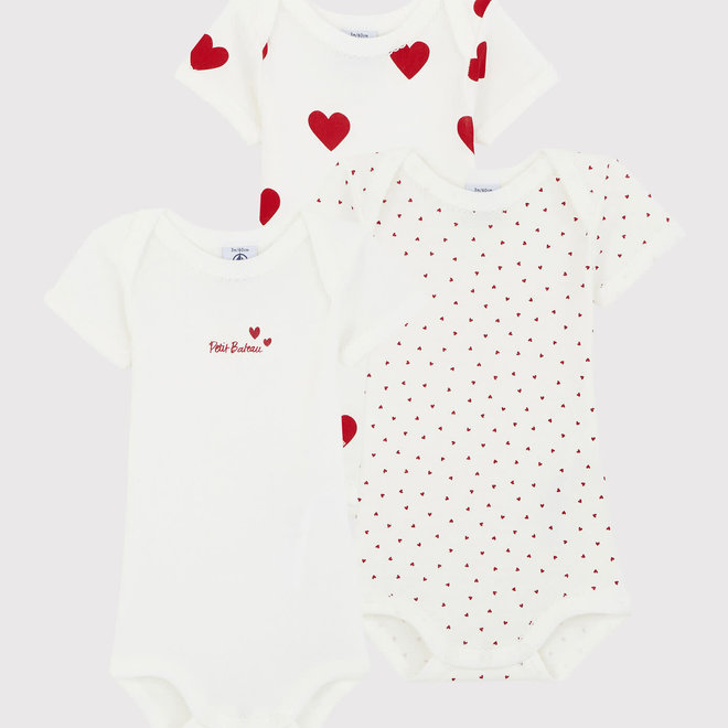 3 pack body short sleeves - hearts