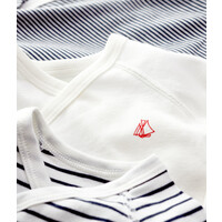 PETIT BATEAU 3 pack wrap-around body long sleeves - stripes