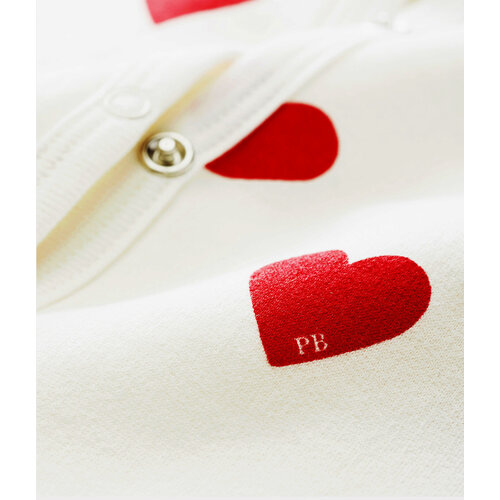 PETIT BATEAU baby sleepsuit  - hearts - fleece