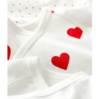 PETIT BATEAU 3 pack wrap-around body short sleeves - hearts