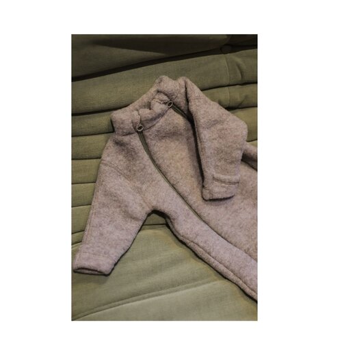 babysuit with zipper 2 in 1 - sesame - 100% soft wool JOHA babysuit with zipper 2 in 1 - sesame - 100% soft wool