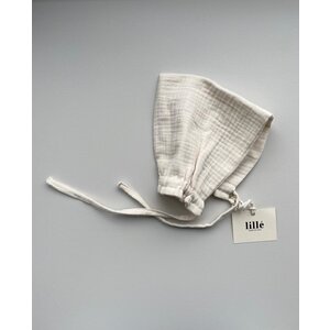 LILLE muslin bonnet - vanilla (0-3M) muslin bonnet - vanilla (0-3M)
