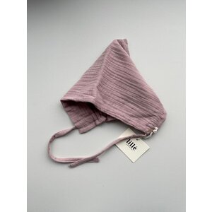 LILLE muslin bonnet - dusty pink (0-3M) muslin bonnet - dusty pink (0-3M)