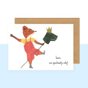 card - hoera, een speelmaatje erbij
