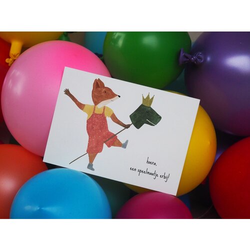 STUDIO BERTHA card - hoera, een speelmaatje erbij