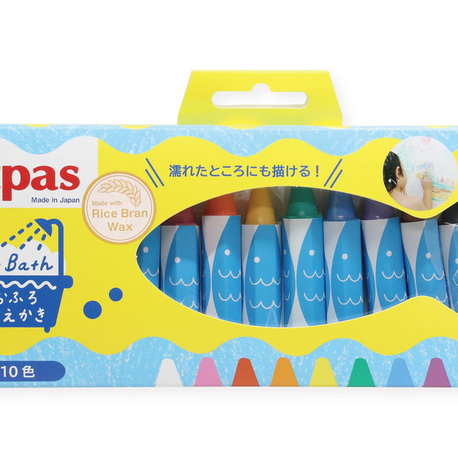 bath crayons - 10 colors with sponge