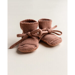 booties - terracotta- 0-9M