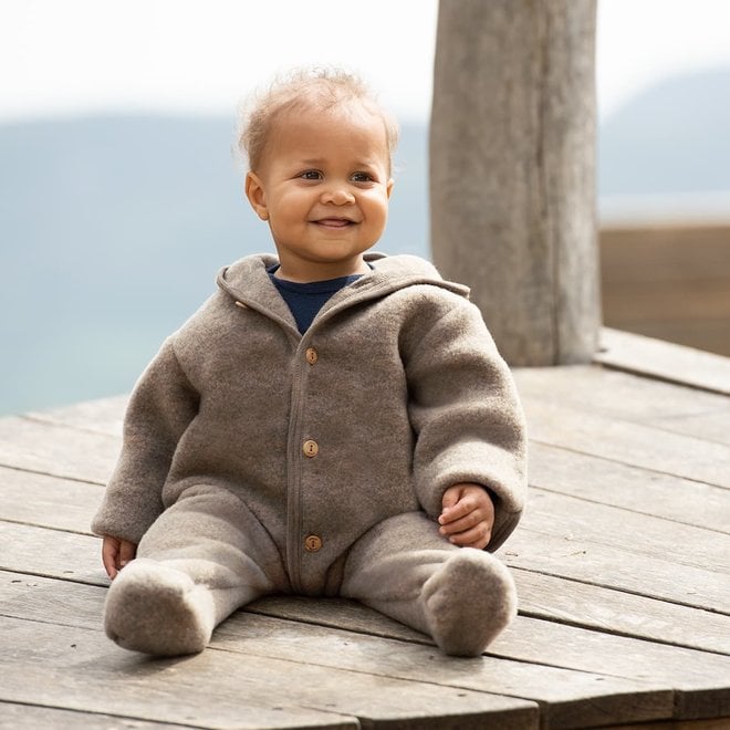 hooded overall - walnut mélange