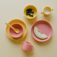 EKOBO silicone spoon set - coral/mimosa