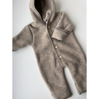 ENGEL NATUR hooded overall - walnut mélange