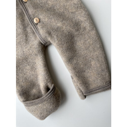 ENGEL NATUR hooded overall - walnut mélange