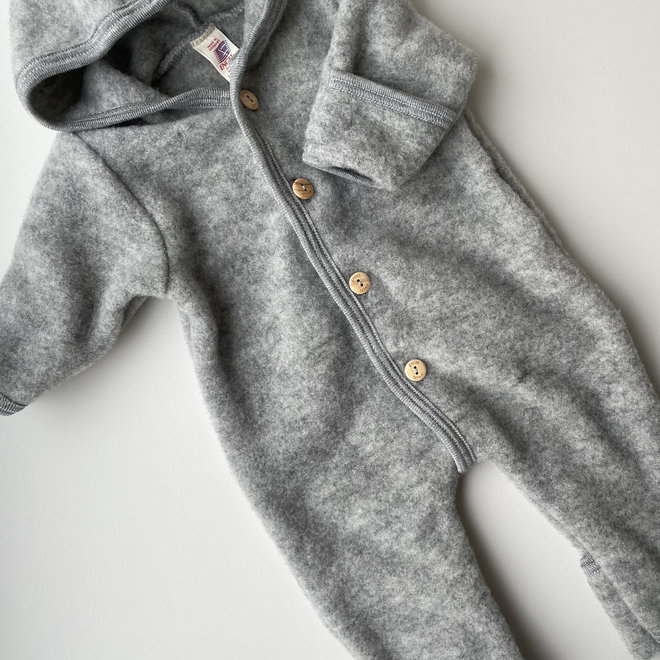 hooded overall - light grey mélange