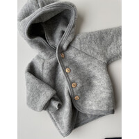 ENGEL NATUR hooded jacket - light grey mélange