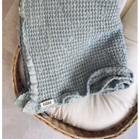 LILLE waffle blanket - blue mist