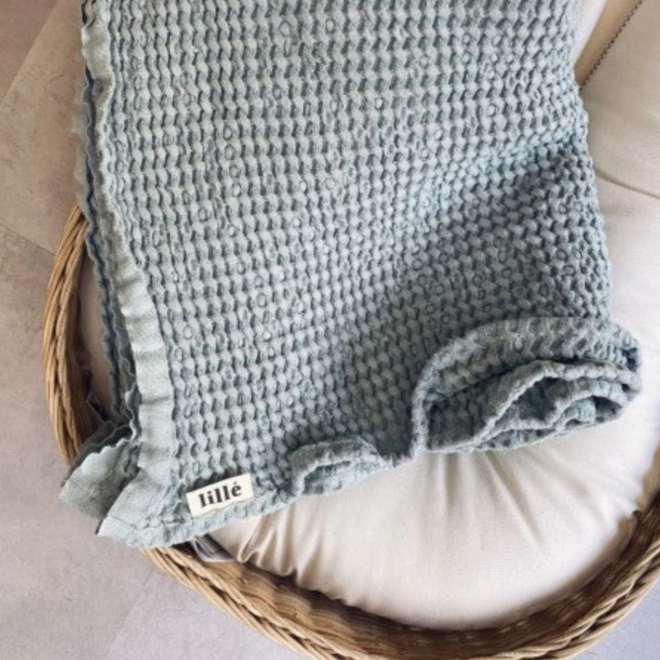 waffle blanket - blue mist