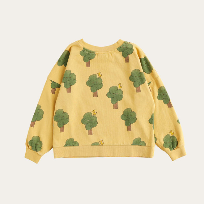 trees and birds sweatshirt - yellow
