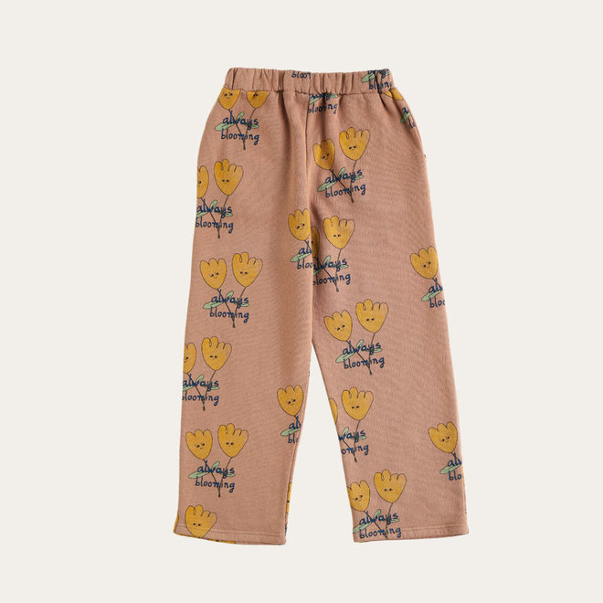 flowers allover trousers - brown