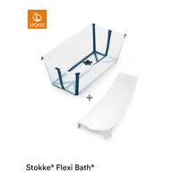 STOKKE flexi bad bundel (bad & inzetje) - transparant blauw