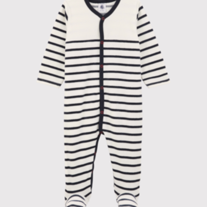 baby velour sleepsuit - stripes