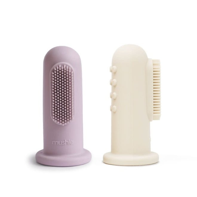 finger toothbrush - soft lilac/ivory