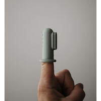 MUSHIE finger toothbrush - shifting sand/cambridge blue