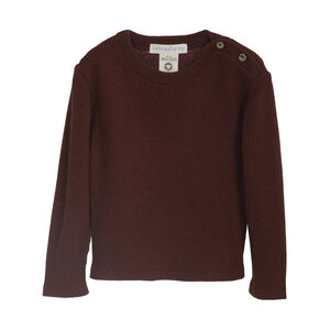 wool rib sweater - mahogany merino knit wool rib sweater - mahogany merino knit