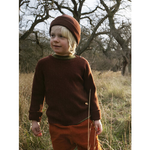 wool rib sweater - mahogany merino knit wool rib sweater - mahogany merino knit