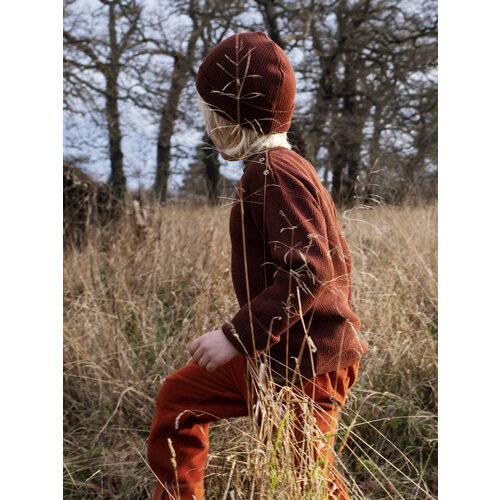 wool rib sweater - mahogany merino knit wool rib sweater - mahogany merino knit