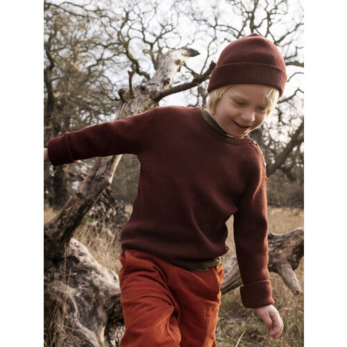 wool rib sweater - mahogany merino knit wool rib sweater - mahogany merino knit