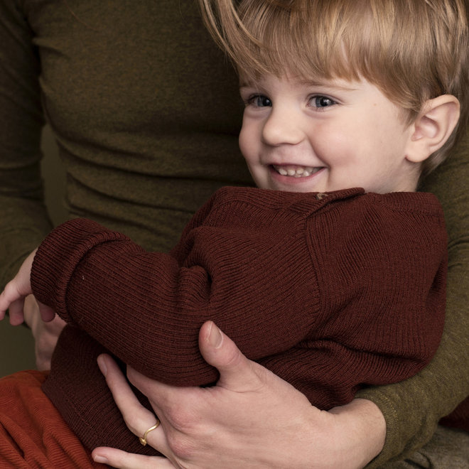 wool rib sweater - mahogany merino knit