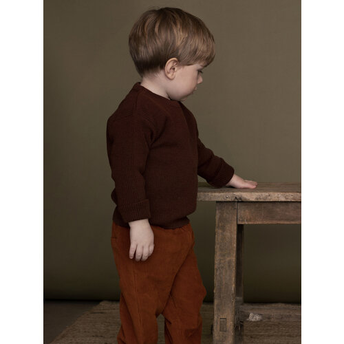 wool rib sweater - mahogany merino knit wool rib sweater - mahogany merino knit