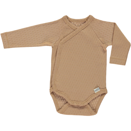POUDRE ORGANIC body wrap-around long sleeves ajouré - indian tan