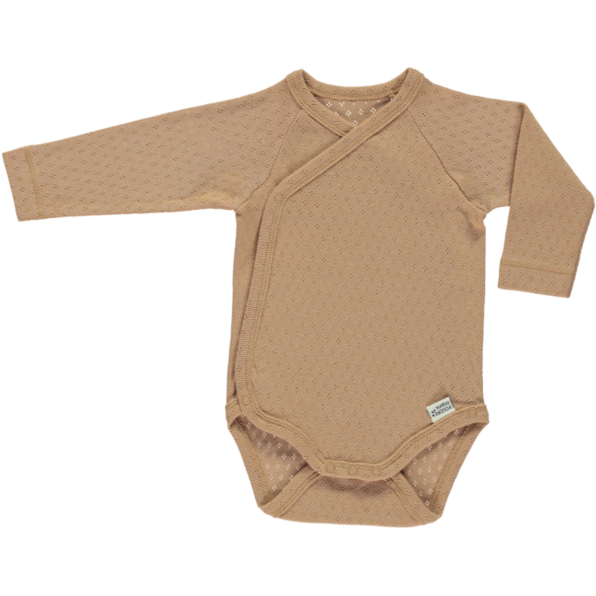 body wraparound long sleeves ajouré indian tan Club Coucoun