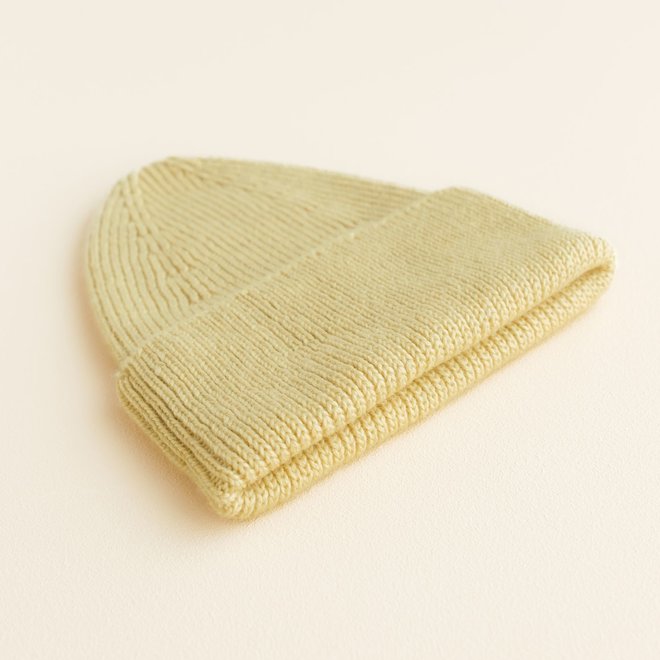 beanie fonzie - adult - light yellow