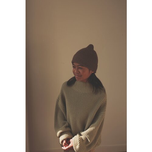 HVID beanie fonzie mocha - kids