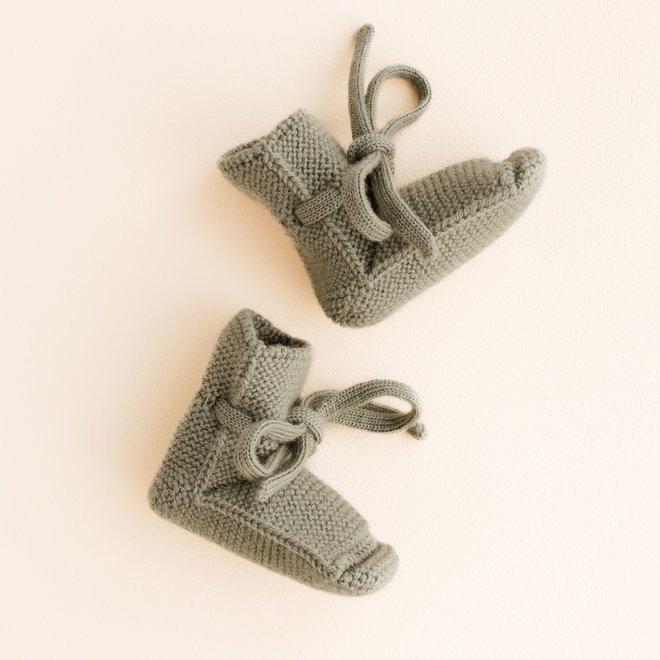 booties - artichoke - 0-9M