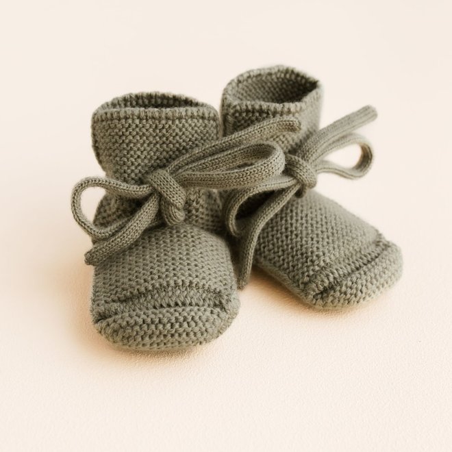 booties - artichoke - 0-9M