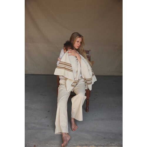 HVID blanket gilbert - off-white/walnut