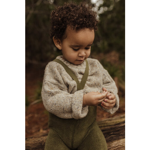 SILLY SILAS footless teddy cotton tights - olive