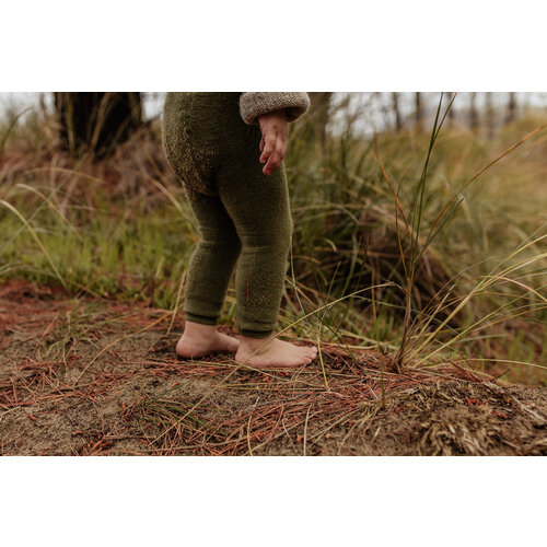 SILLY SILAS footless teddy cotton tights - olive