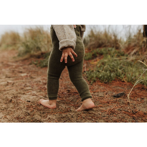 SILLY SILAS footless teddy cotton tights - olive