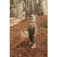 SILLY SILAS footless teddy cotton tights - olive