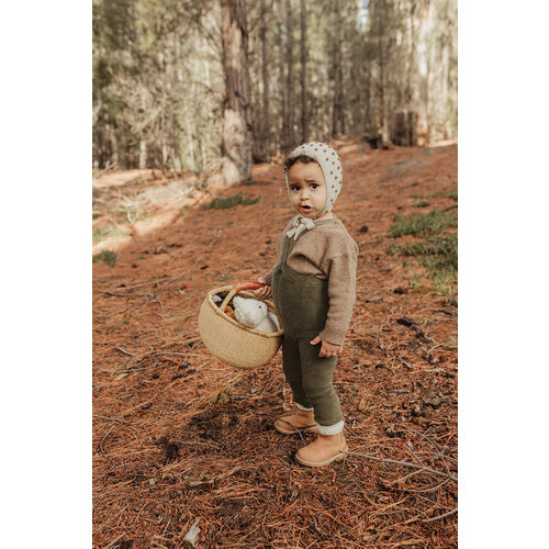 SILLY SILAS footless teddy cotton tights - olive