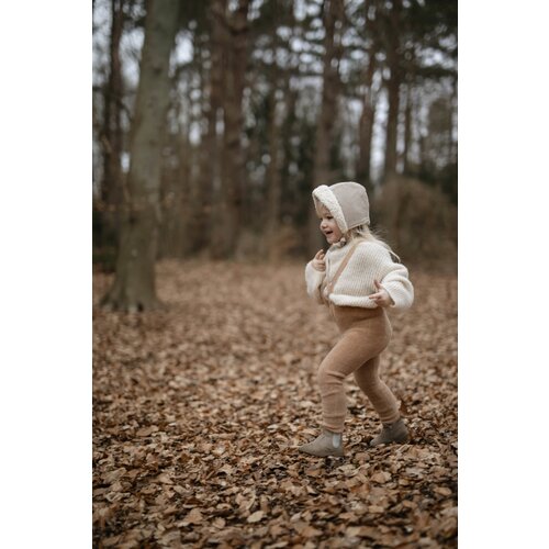 SILLY SILAS footed teddy cotton tights - light brown