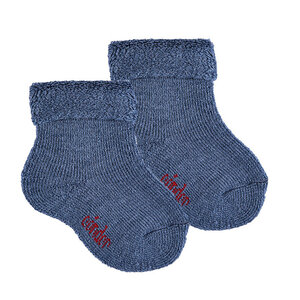 baby socks merino wool-blend with folded cuff - jeans