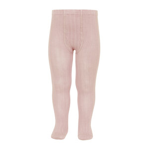 ribbed tights - old rose