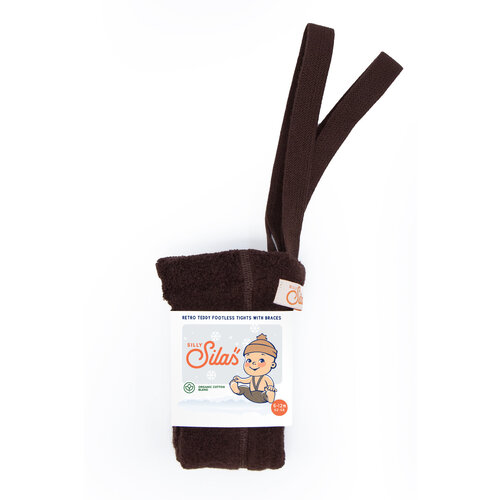 SILLY SILAS footless teddy cotton tights - chocolate brown